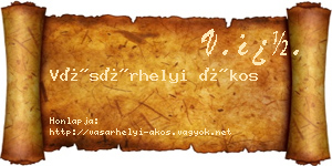 Vásárhelyi Ákos névjegykártya