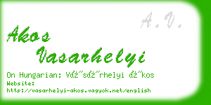 akos vasarhelyi business card